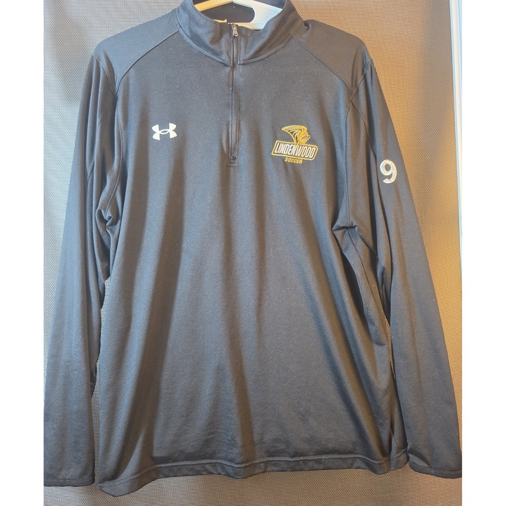 Under Armour Lindenwood Soccer 1/4 Zip Pullover Men's XL Black #9 NCAA